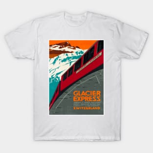 Glacier Express  - Vintage Swiss Railway Travel Poster T-Shirt